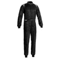 Sparco Sprint racing suit, solid black with zip front and belt waist.