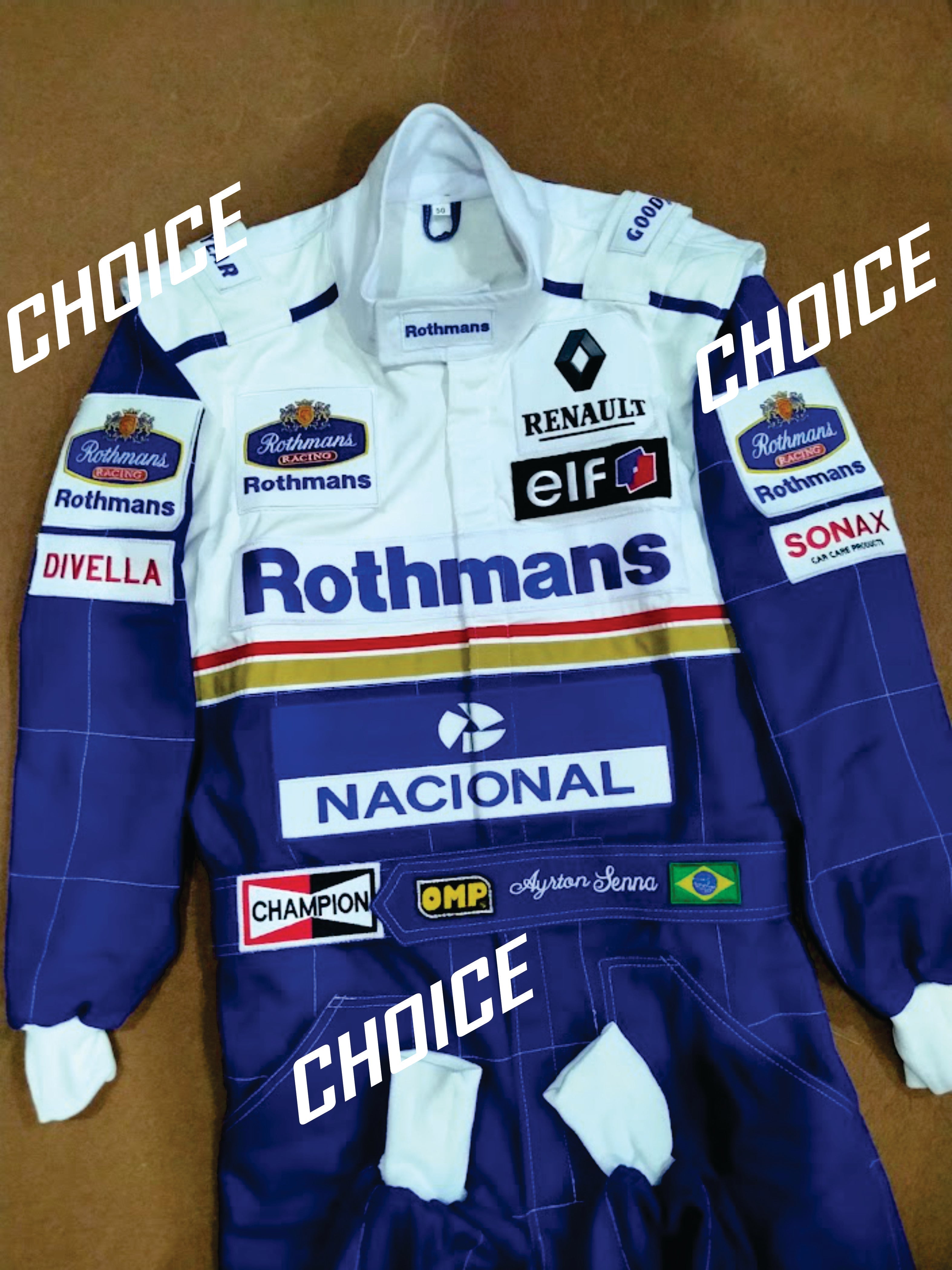 Ayrton Senna Rothmans 1984 Replica Embroidered patches Suit Endless Racewear