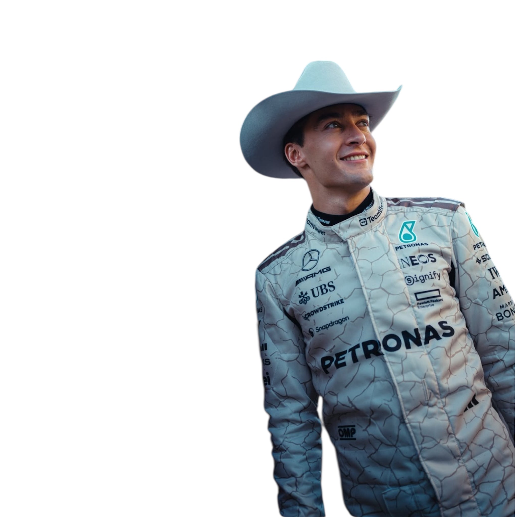 2025 George Russell Mercedes replica new look suit Endless Racegear