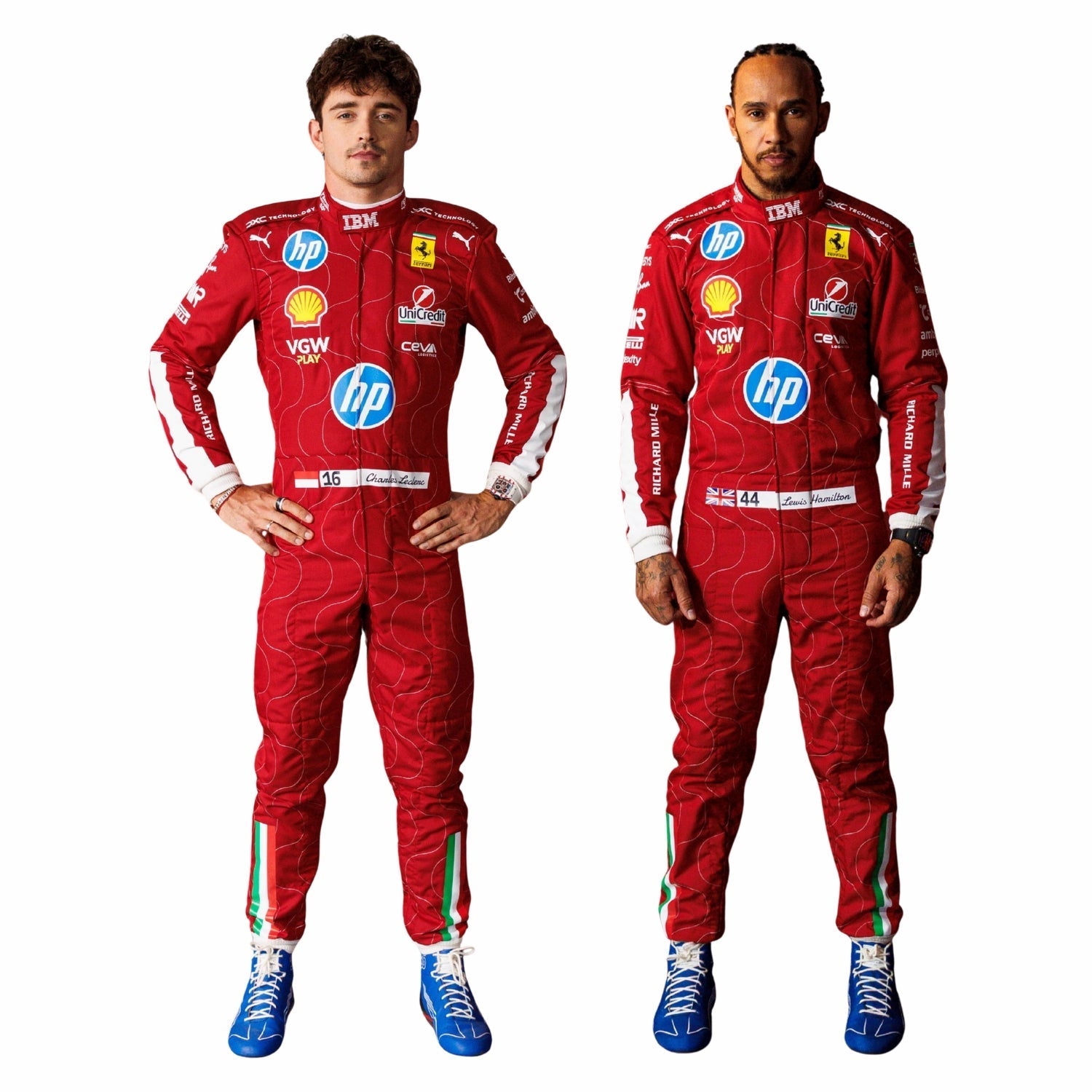 2025 F1 Racing Costume Worn by Charles Leclerc & Lewis Hamilton - Monza GP Endless Racewear