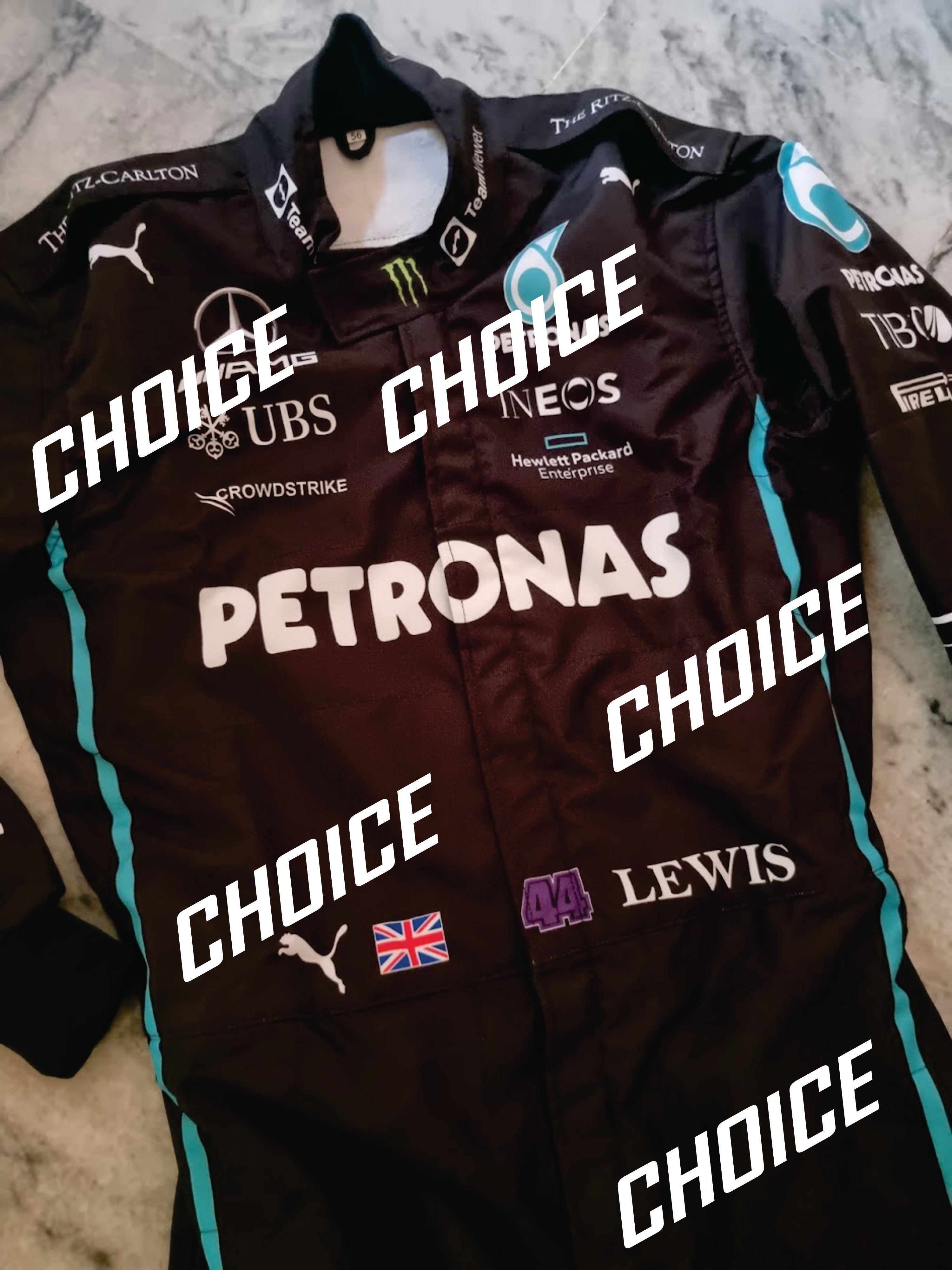 Mercedes Hamilton F1 Printed Suit 2022 Endless Racewear