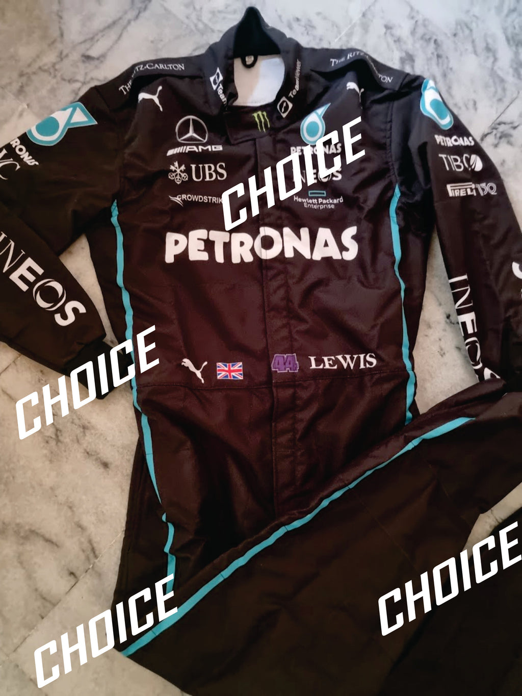 Mercedes Hamilton F1 Printed Suit 2022 Endless Racewear