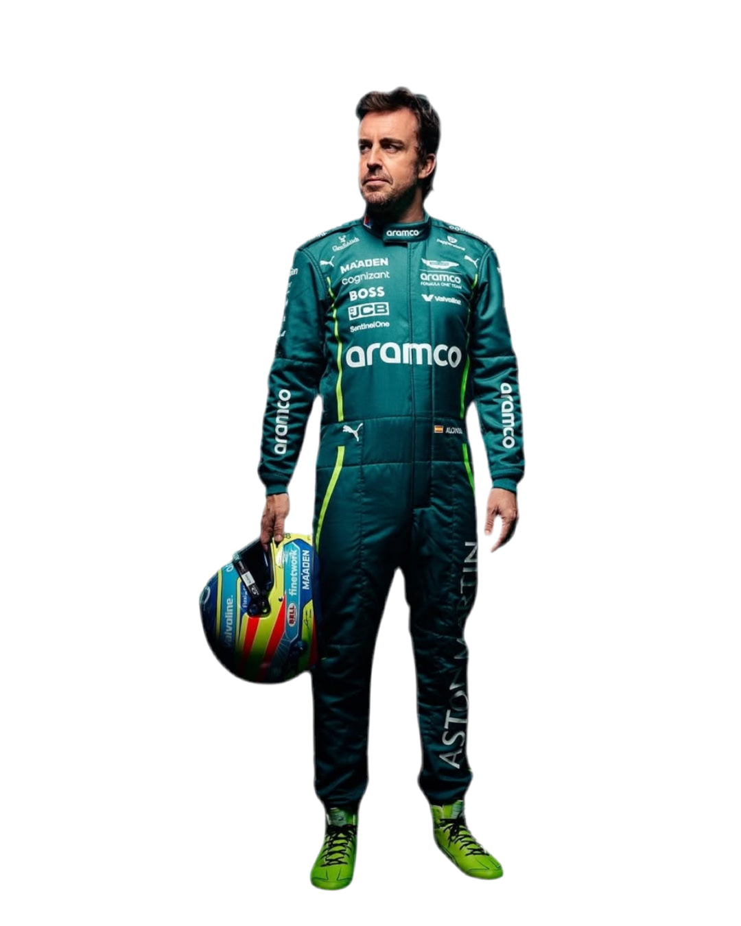 2025 Fernando Alonso Aston Martin F1 Team Replica Race Suit Endless Racegear