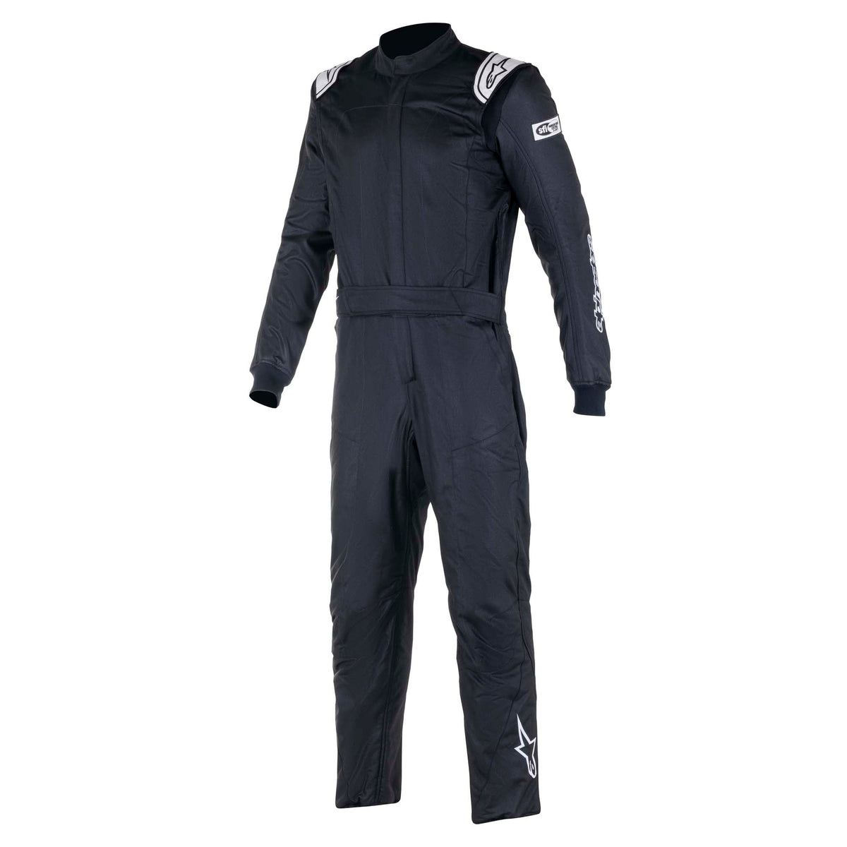 Alpinestars motorcycle racing suit, dark navy one-piece with full-length legs