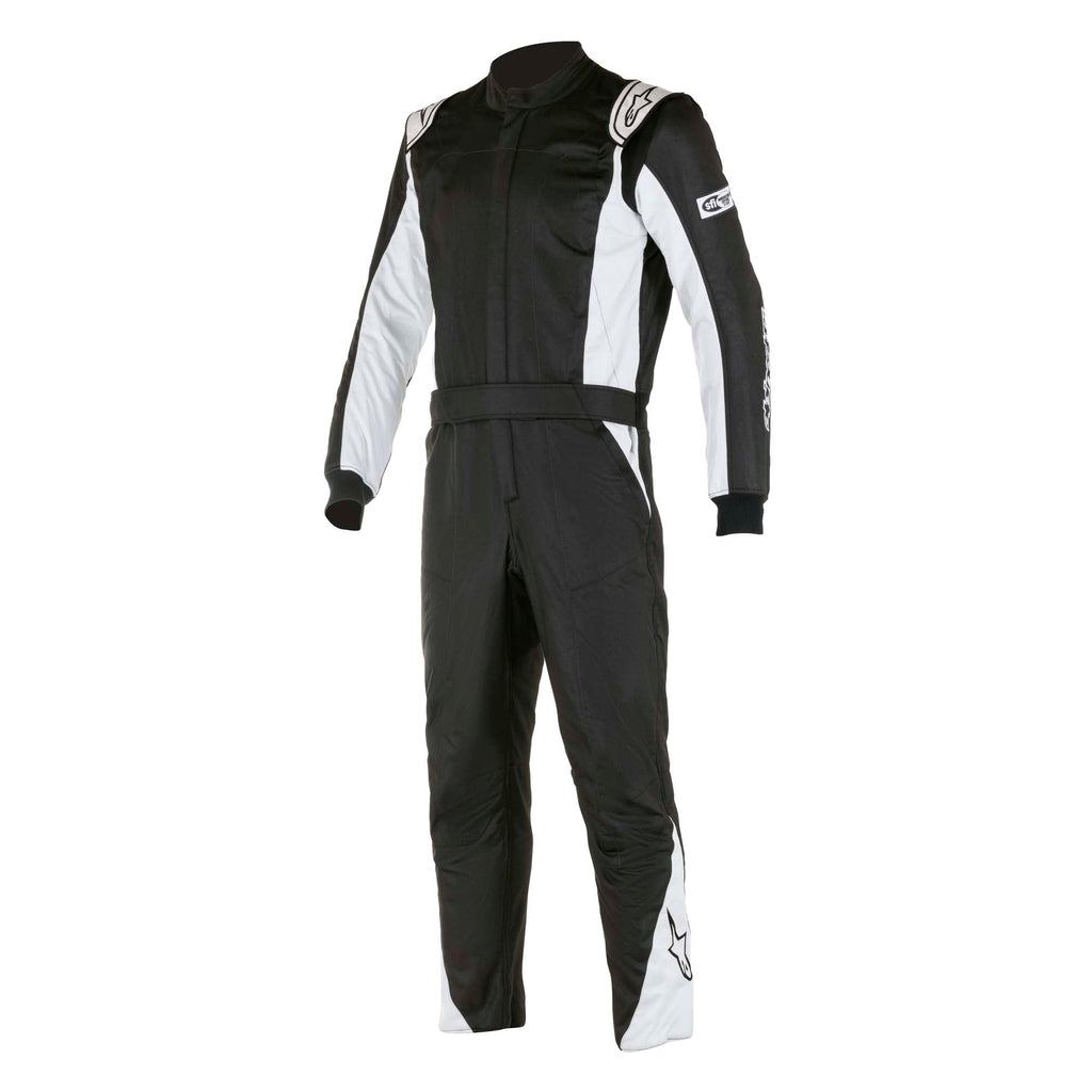 Alpinestars Atom racing suit in black with white side panels, full zip