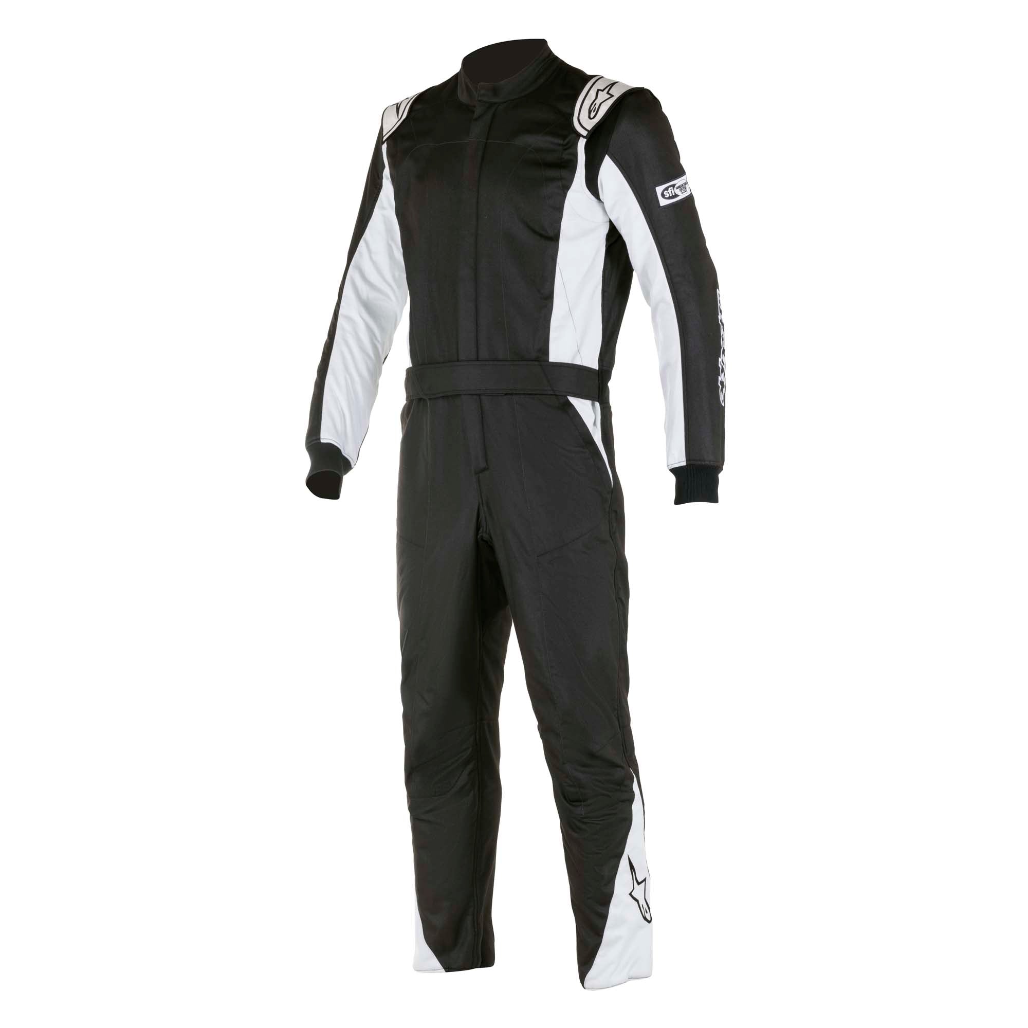 Alpinestars Atom racing suit in black with white side panels, full zip