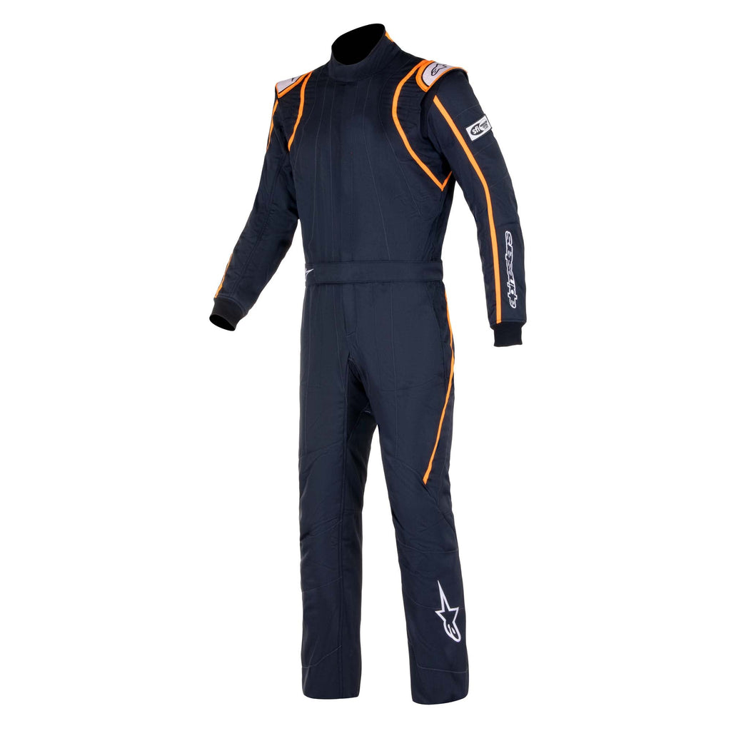 Alpinestars GP Race v2 boot-cut racing suit in navy with orange trim and logos