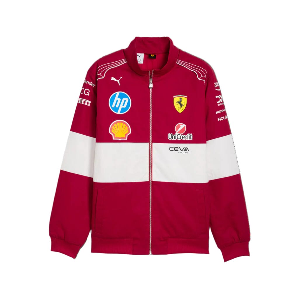 Scuderia Ferrari F1 2025 Team Vintage Racing Jacket - Dark Cherry