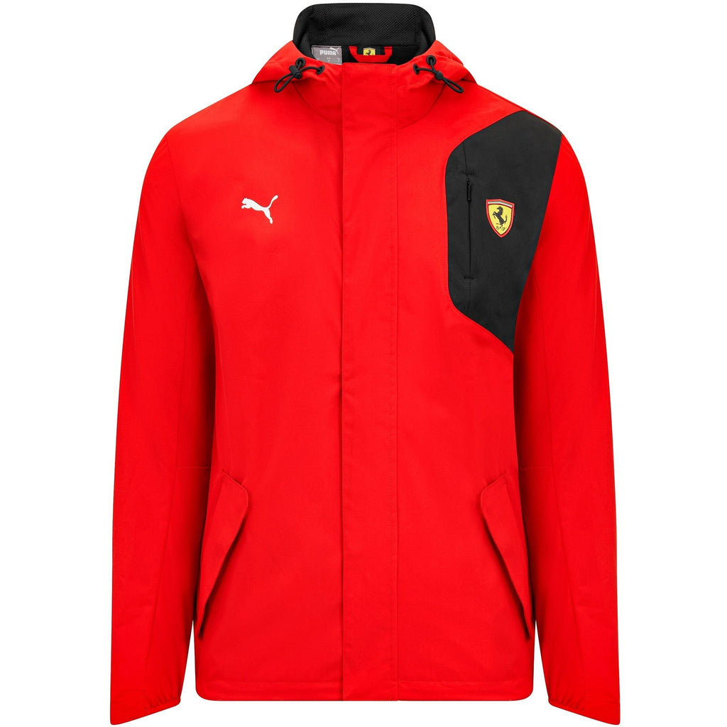 Scuderia Ferrari F1 Puma Men's Rain Jacket -Black/Red Jackets Scuderia Ferrari XS Red 
