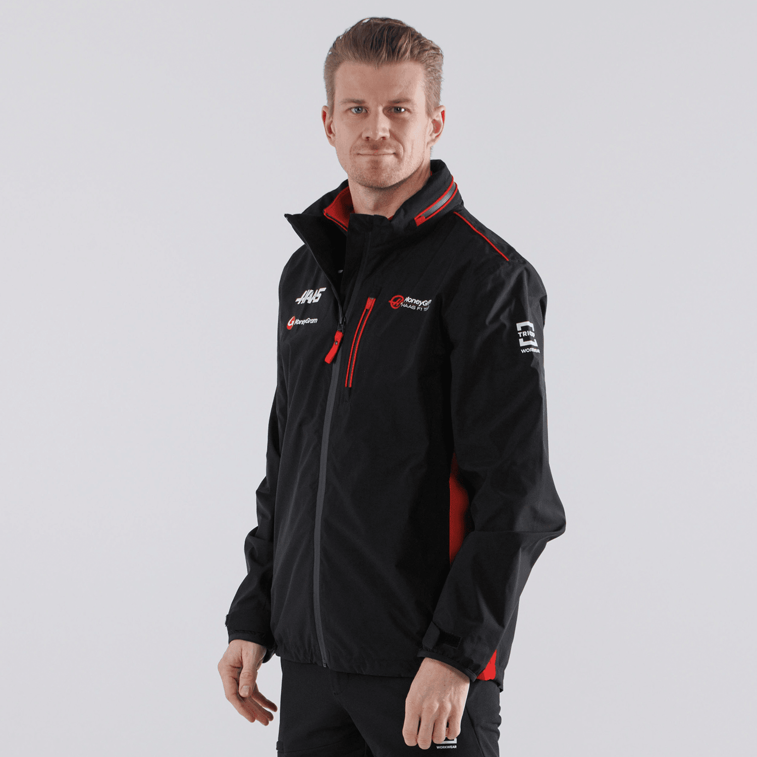 Haas Racing F1 Men's Team Lightweight Rain Jacket - Black