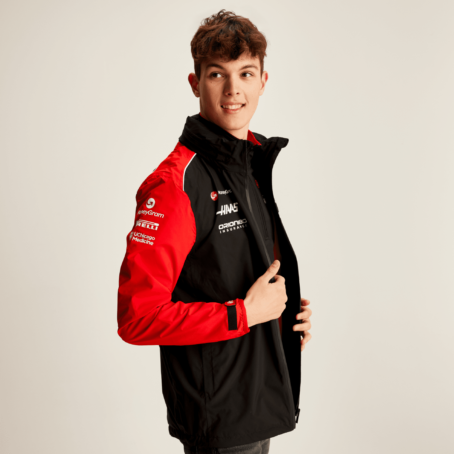 Haas Racing F1 2025 Team Rain Jacket - Black
