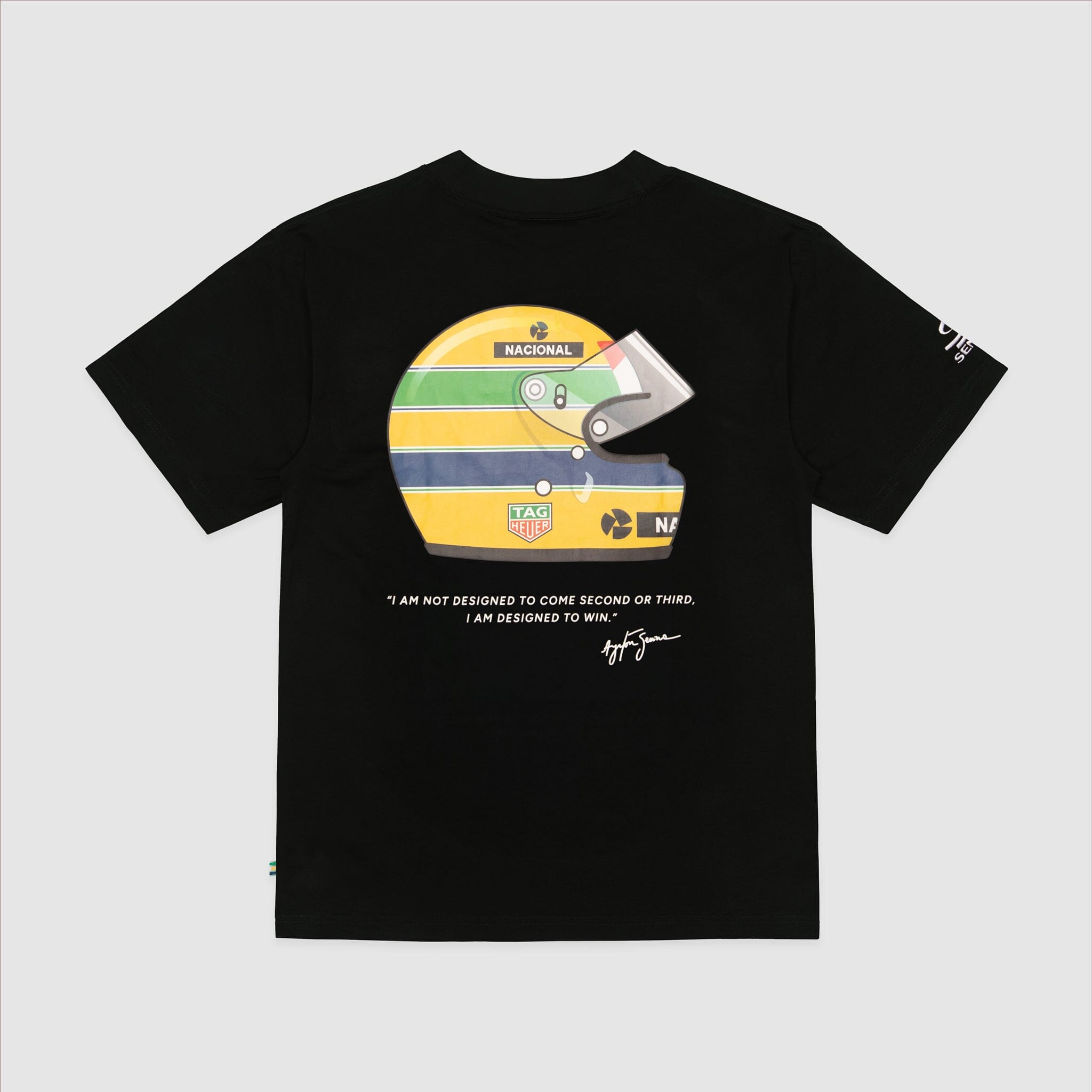 Ayrton Senna F1 x Tag Heuer Badge T-Shirt - White/Black Endless Racegear