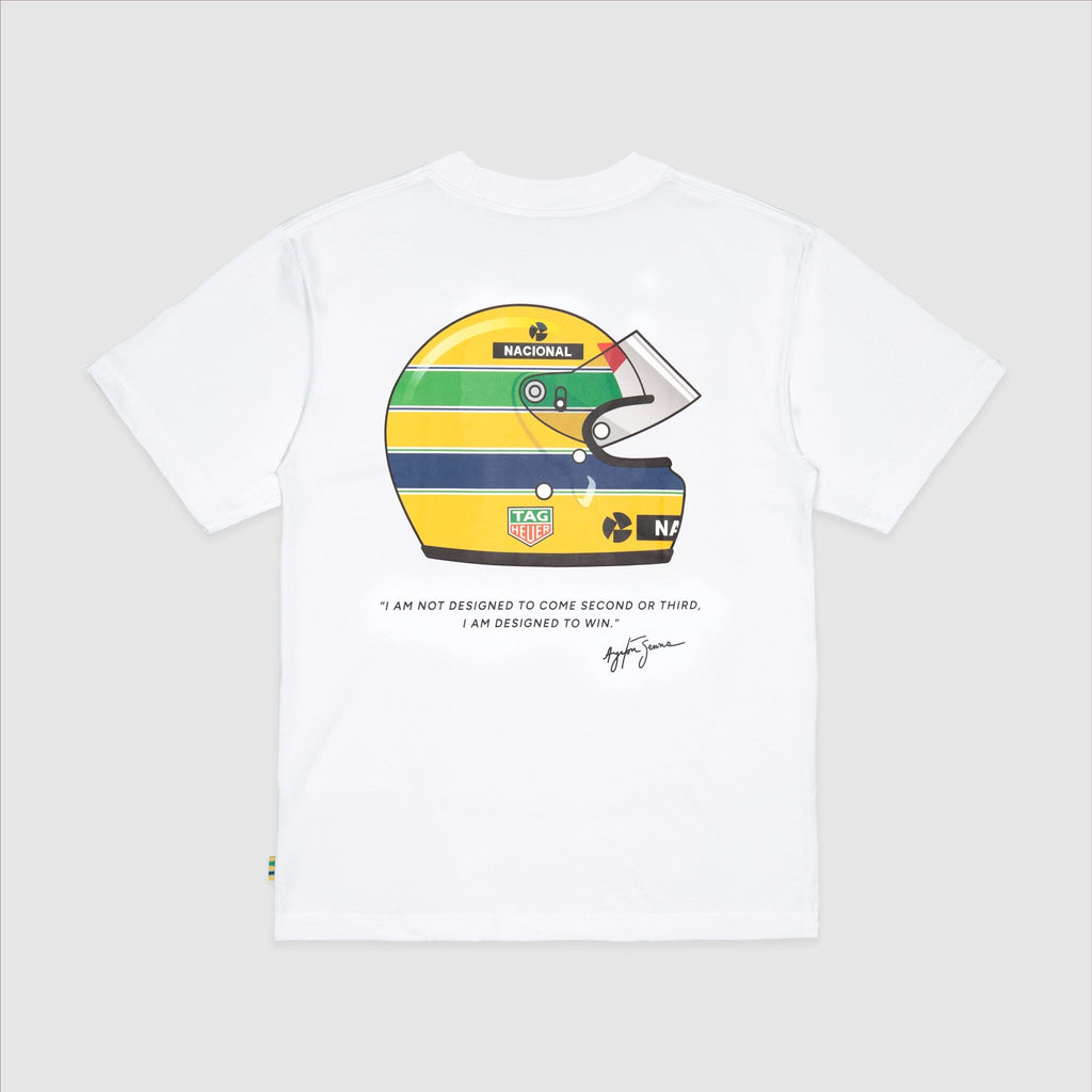 Ayrton Senna F1 x Tag Heuer Badge T-Shirt - White/Black Endless Racegear