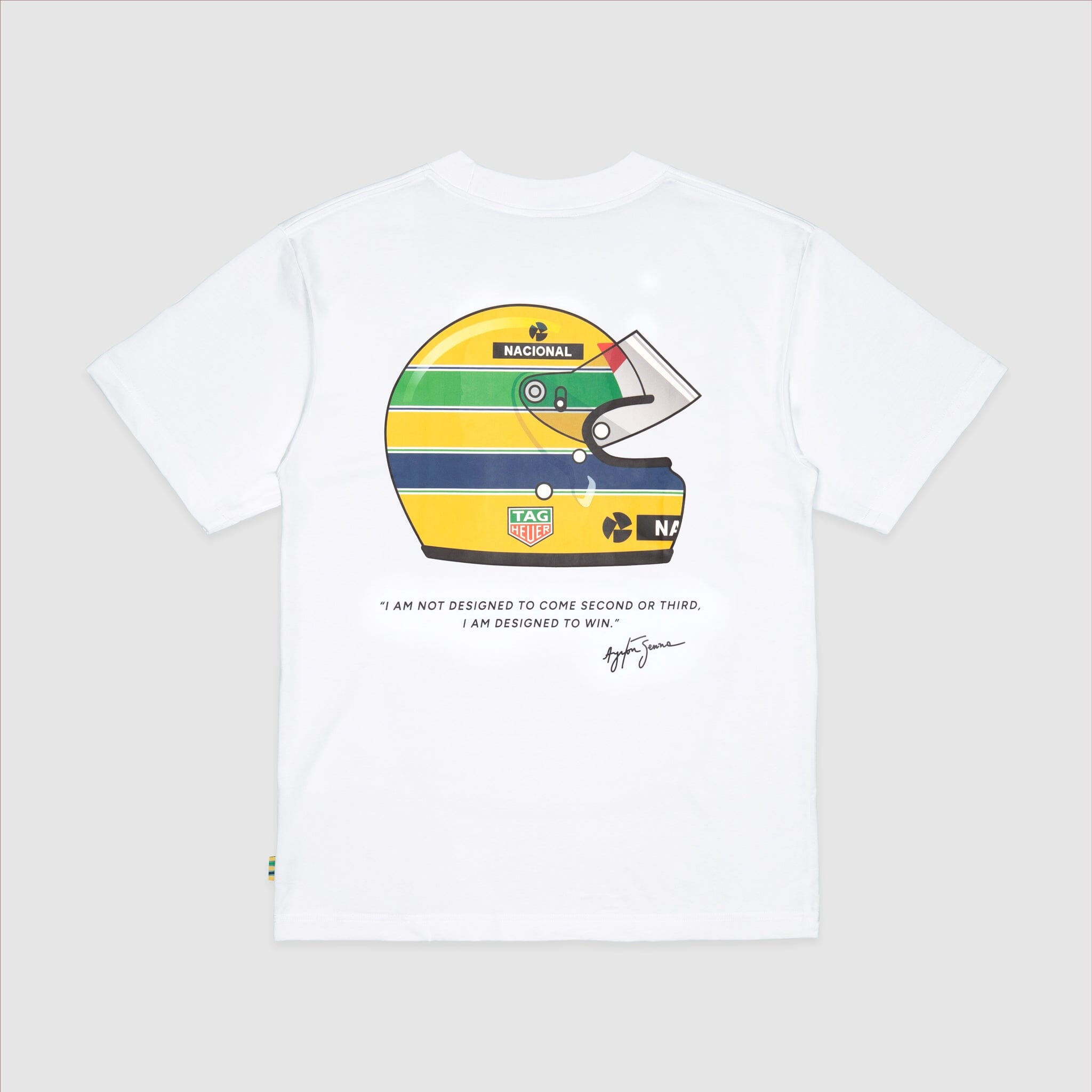 Ayrton Senna F1 x Tag Heuer Badge T-Shirt - White/Black Endless Racegear