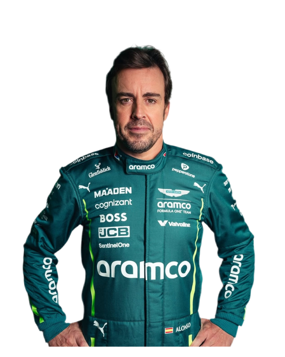 2025 Fernando Alonso Aston Martin F1 Team Replica Race Suit Endless Racegear