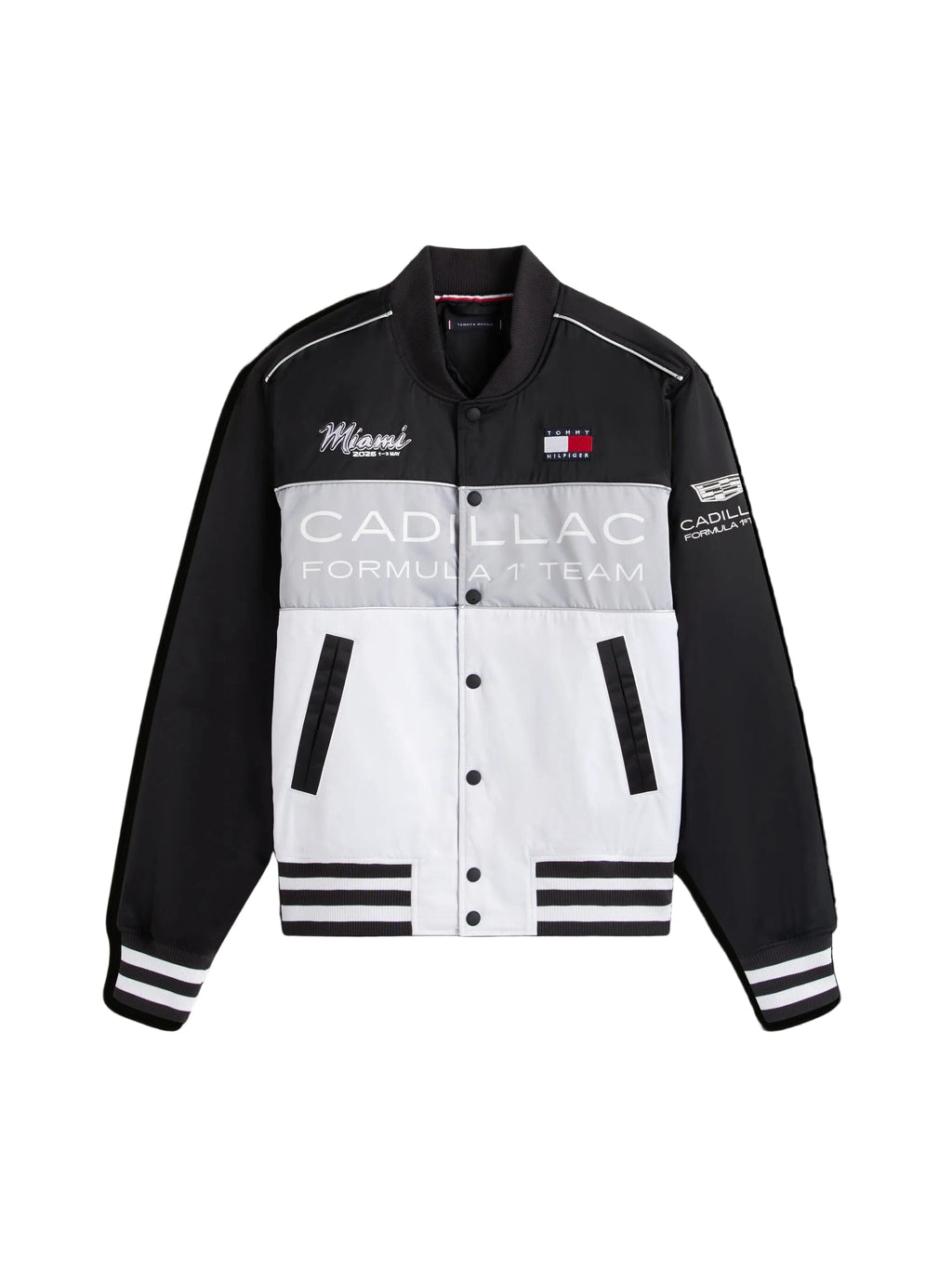 Cadillac F1 Racing Special Edition Miami GP Varsity Jacket - White/Black