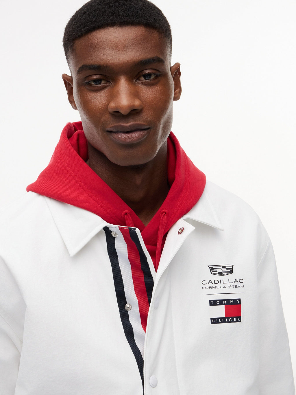 Cadillac F1 Racing Chevron Coach Jacket - White