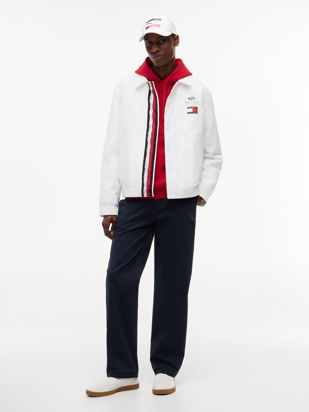 Cadillac F1 Racing Chevron Coach Jacket - White