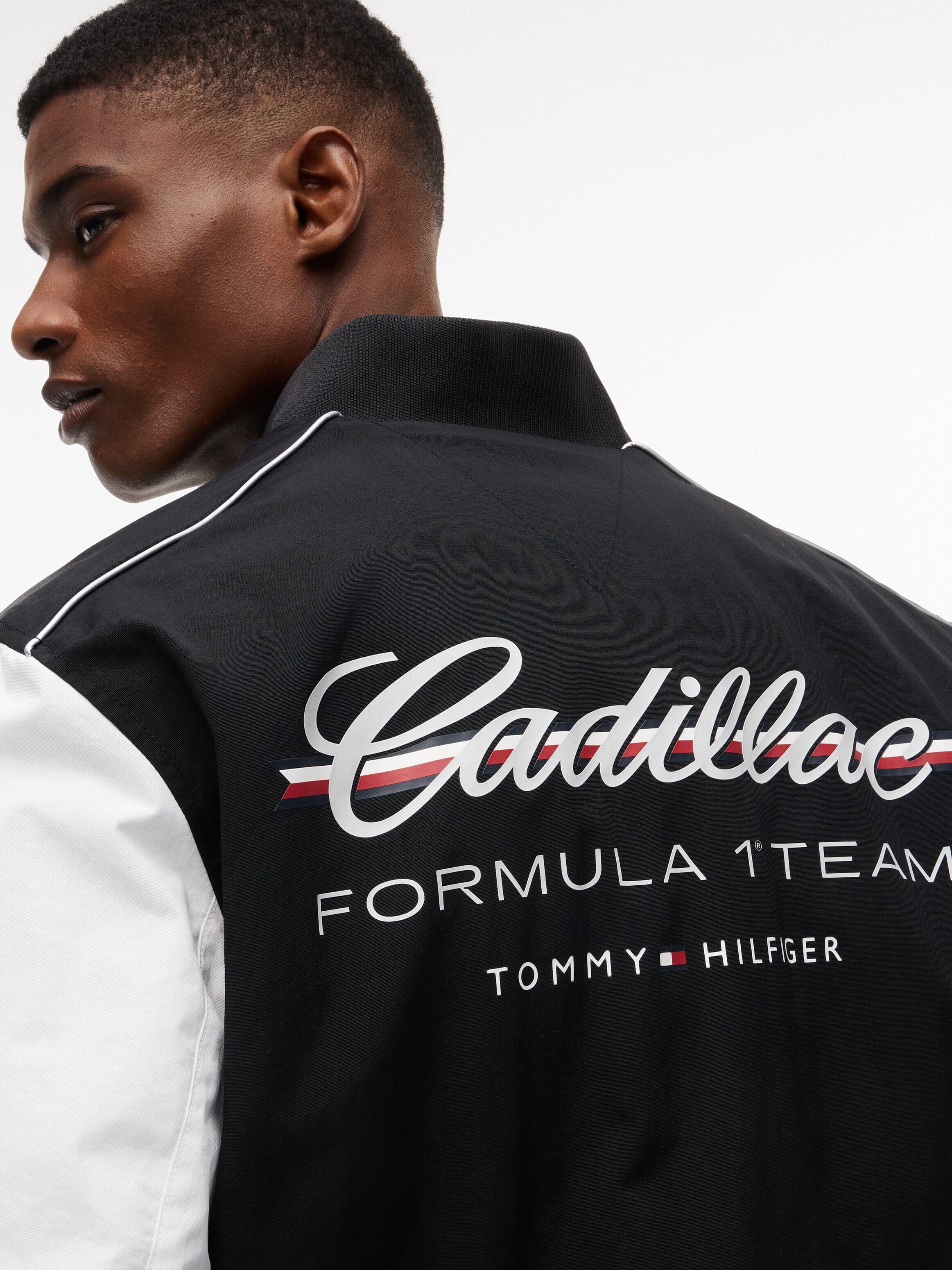 Cadillac F1 Racing Script Varsity Jacket - Black