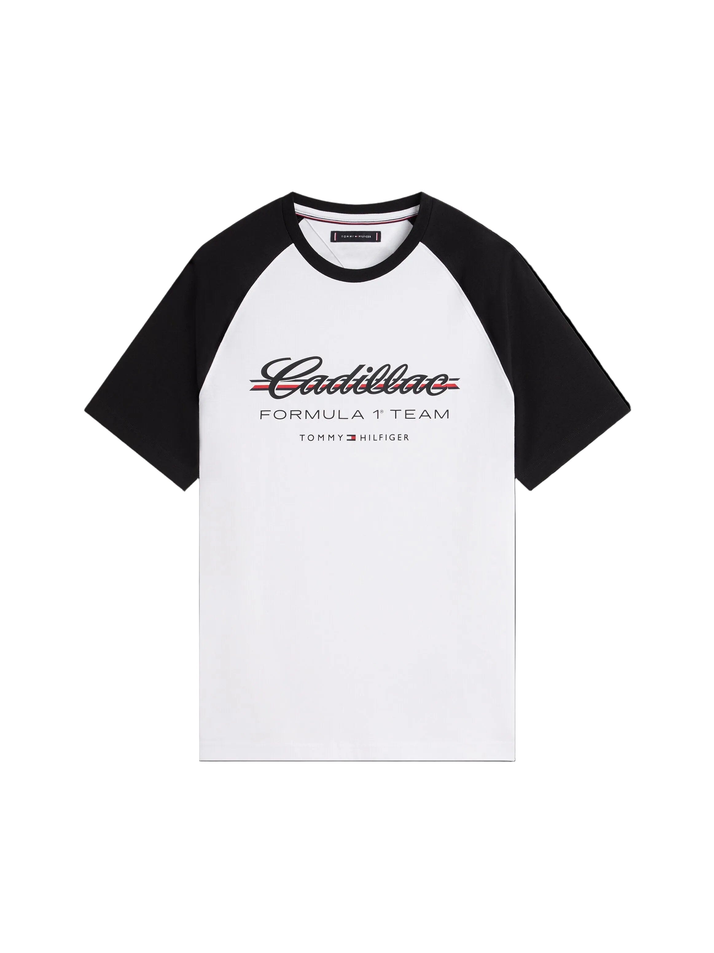 Cadillac F1 Racing Script Raglan T-Shirt - White Cadillac F1