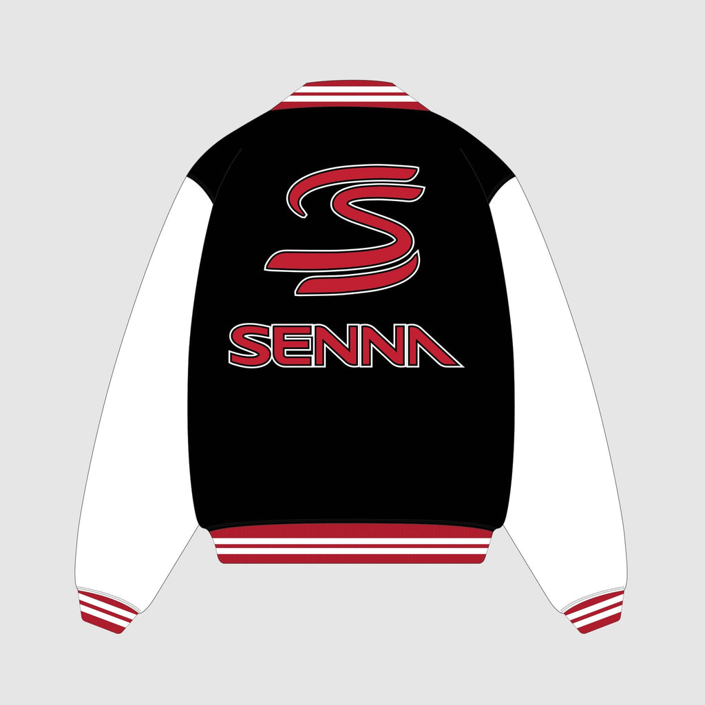 Ayrton Senna F1 Varsity Jacket - Black