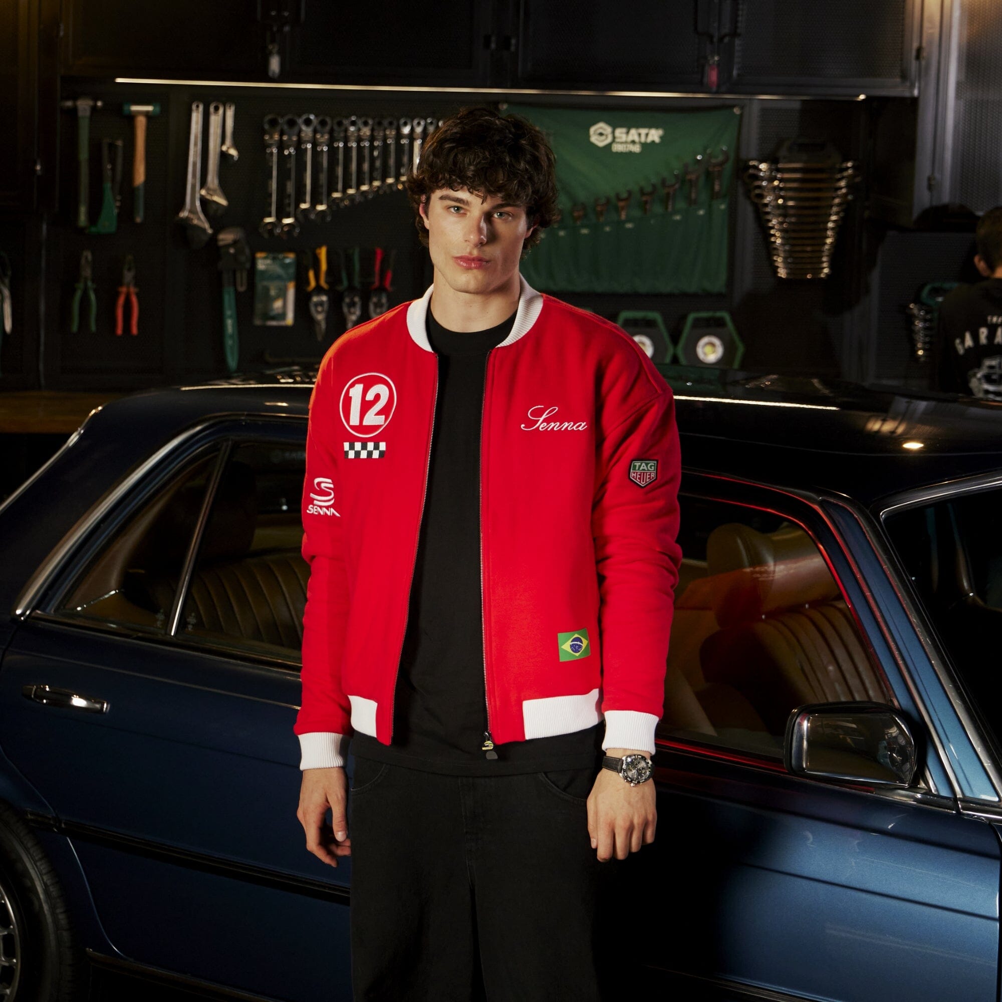 Ayrton Senna F1 x Tag Heuer Varsity Jacket - Red