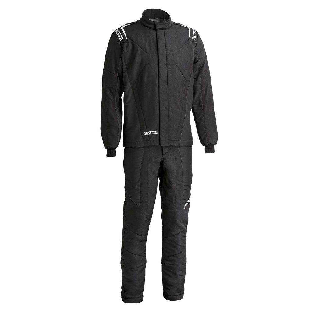 Racing pants, black with articulated knee panels and elastic waistband
