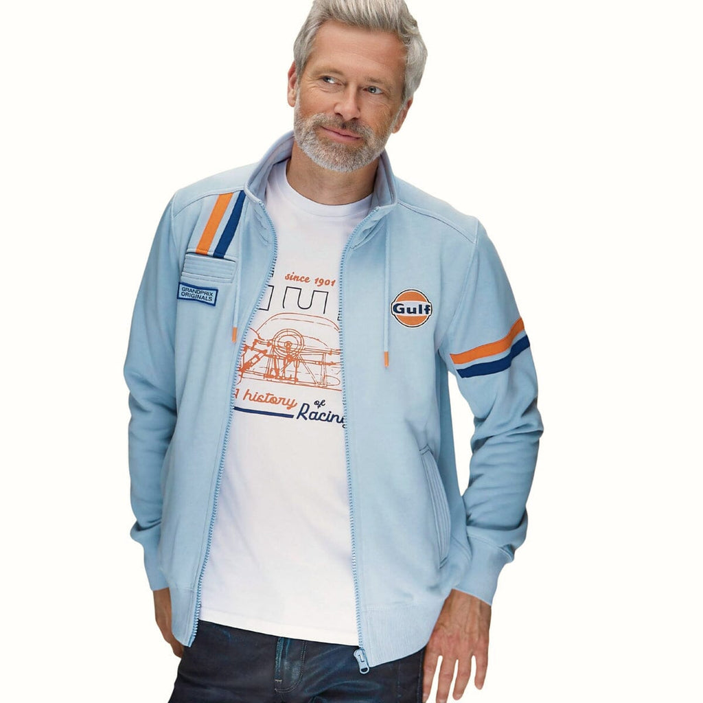 GrandPrix Originals Men's Gulf Hybrid Full Zip Jacket - Light Blue/Navy Jackets GrandPrix Originals USA S Blue 