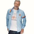 GrandPrix Originals Men's Gulf Hybrid Full Zip Jacket - Light Blue/Navy Jackets GrandPrix Originals USA S Blue 