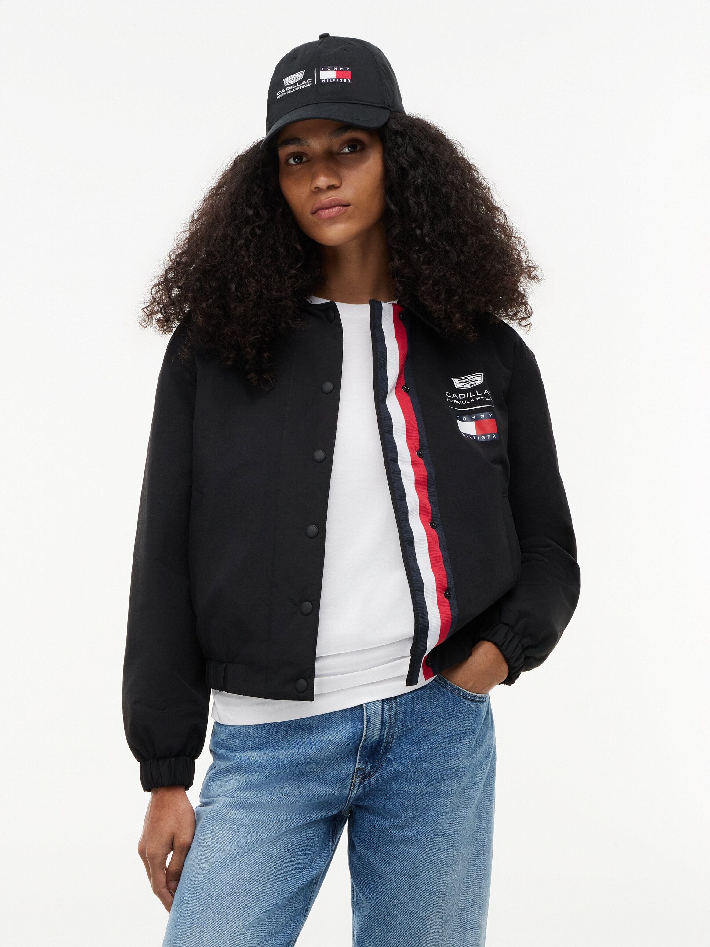 Cadillac F1 Racing Women's Logo Coach Jacket - Black