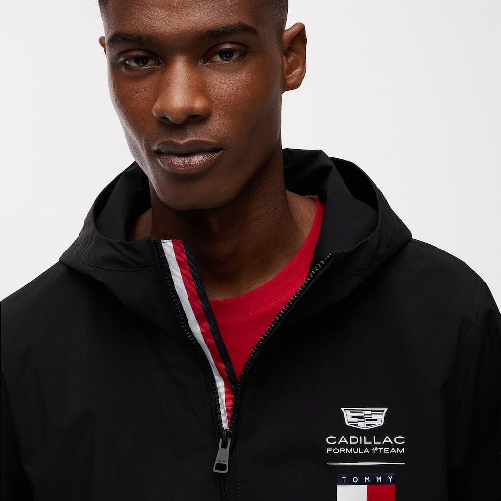 Cadillac F1 Racing Script Fill Zip Windbreaker Jacket - Black