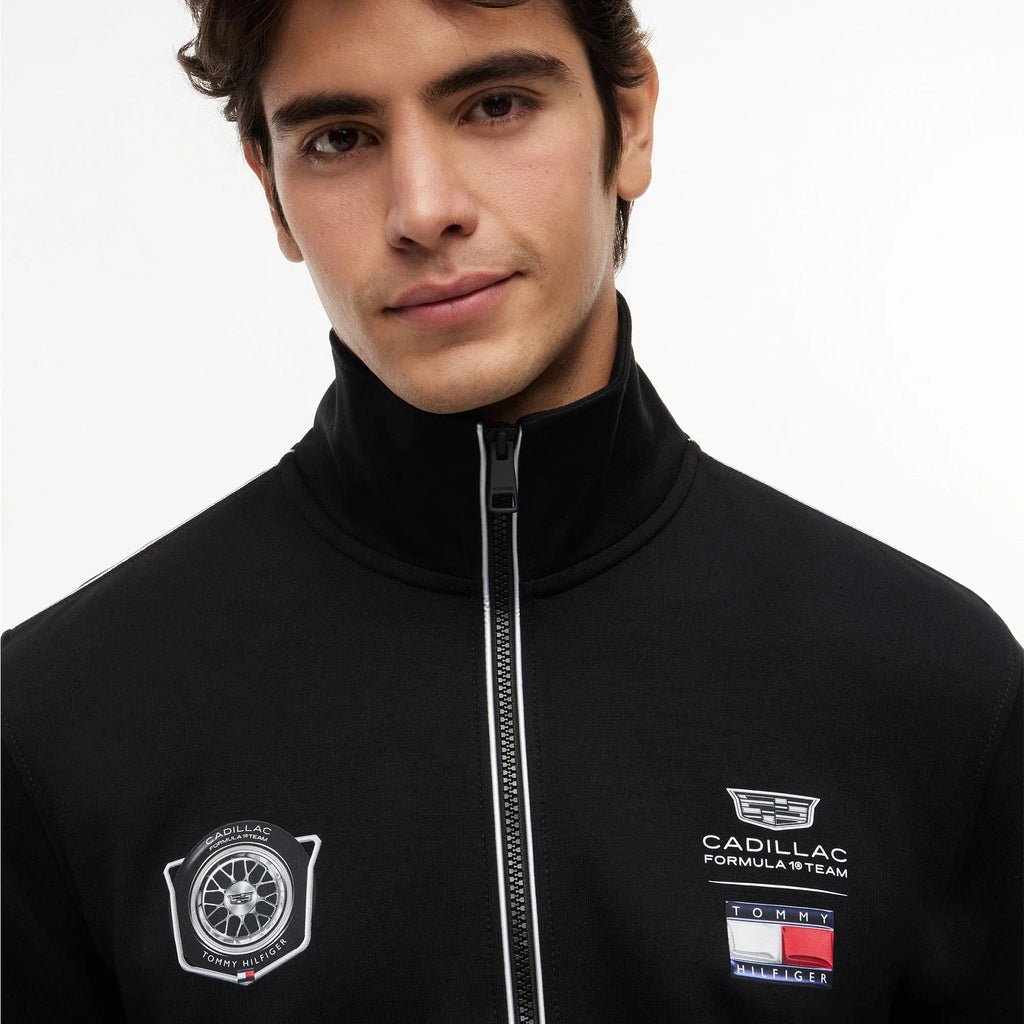 Cadillac F1 Racing Script Fill Zip Track Jacket - Black