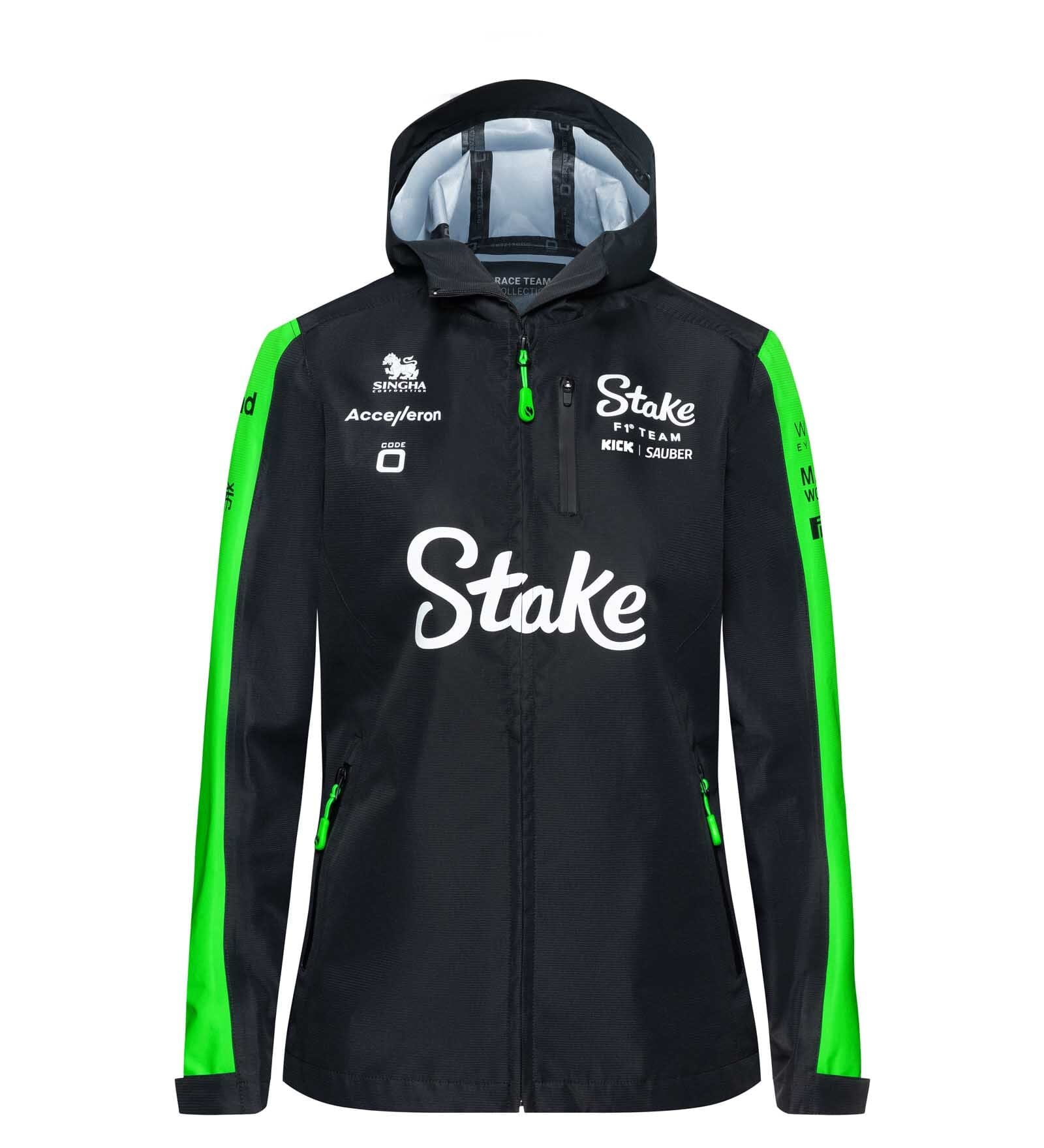 Stake F1 Kick Sauber Women's Team Rain Jacket - Black