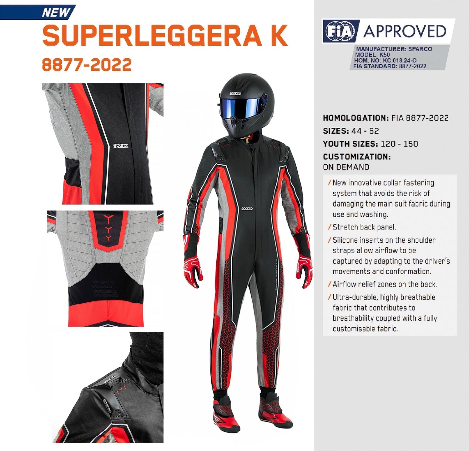 Sparco Superleggera K Kart Racing Suit FIA 8877-2022 Endless Racewear